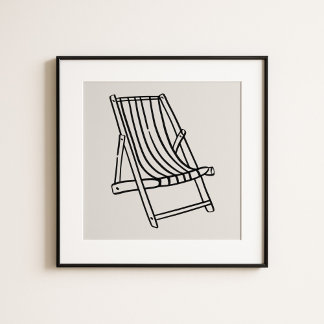 Whimsischer Strandstuhl Kunst Amalfi-Küste Poster