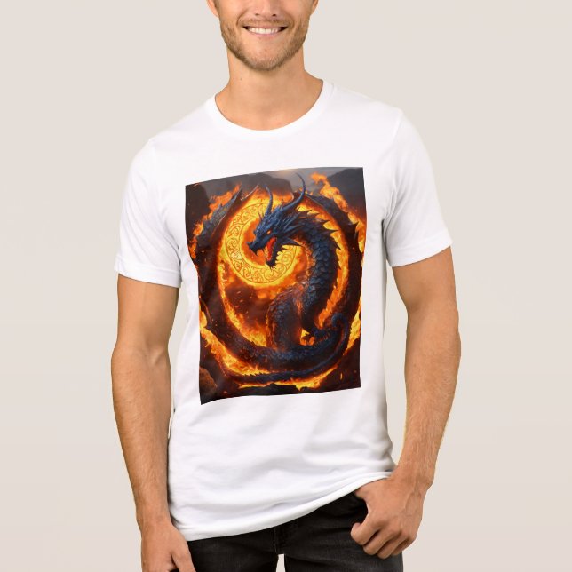 Whimsischer T - Shirt für Wasserfarbendrache (Vorderseite)