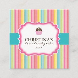 Whimsischer Teigwaren Ball Business Cards Quadratische Visitenkarte