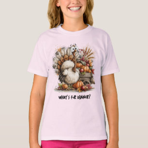 Whimsischer Truthahn "Was gibt's zum Abendessen?" T-Shirt
