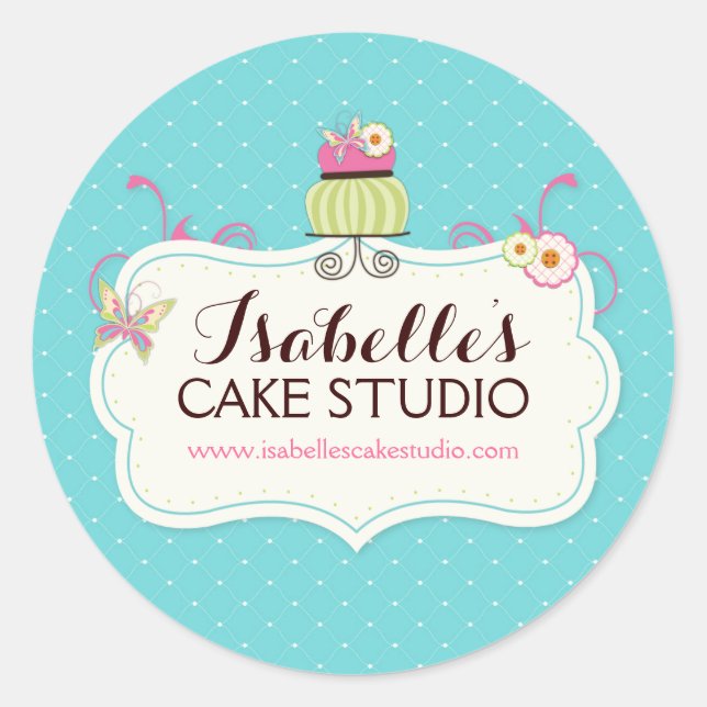Whimsischer und Fun Cake Labels Runder Aufkleber (Vorderseite)