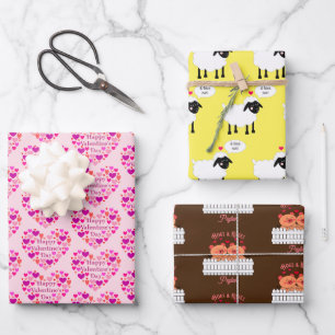 Whimsischer Valentinstag Geschenkpapier Set