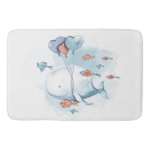 Whimsischer Wal und Fische