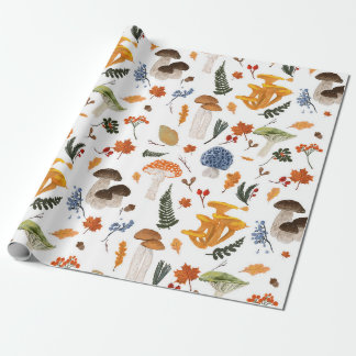 Whimsischer Wald Pilze Wasserfarbe Geschenkpapier