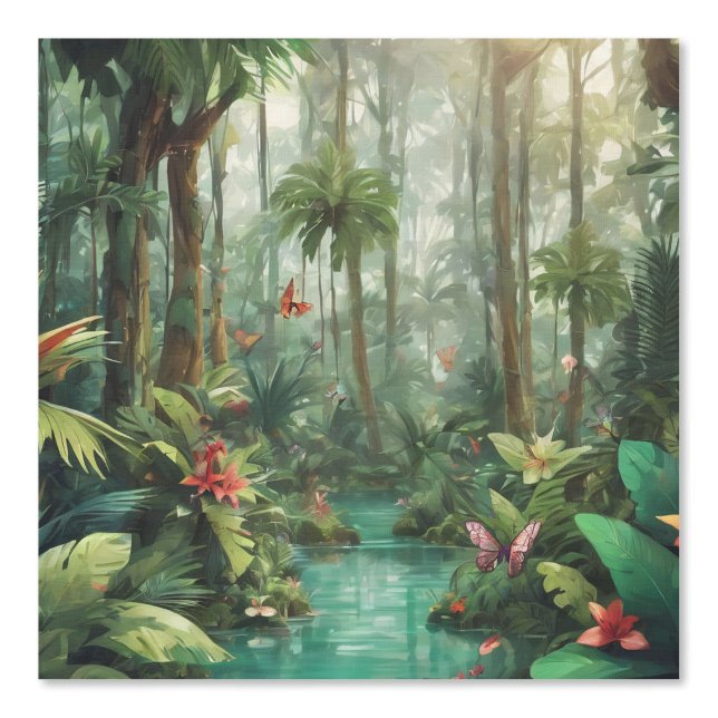 Whimsischer Wald Tropischer Regenwald Wild Tapete (Vorderseite)