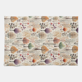 Whimsischer Wald Wasserfarbenwald Geschirrtuch