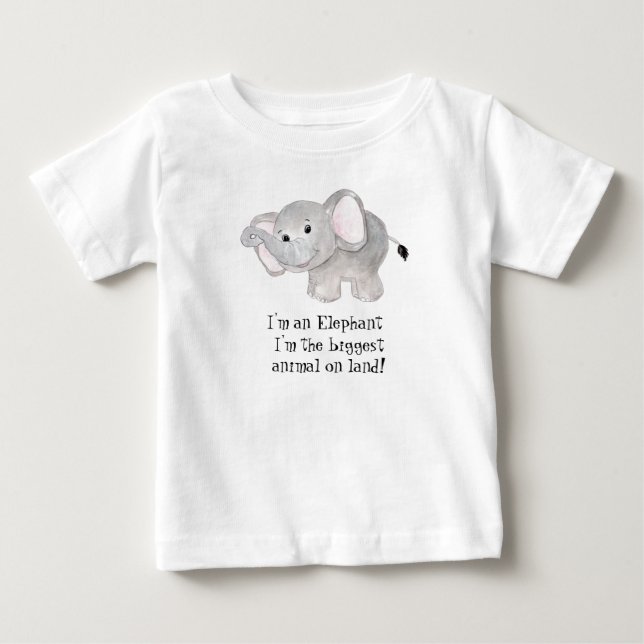 Whimsischer Wasserfarbenelephant Baby T-shirt (Vorderseite)