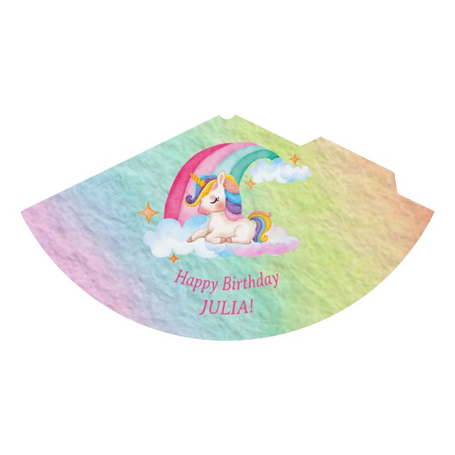 Whimsischer Wasserfarbenschleier Einhorn-Party-Hut Partyhütchen (Vorderseite)