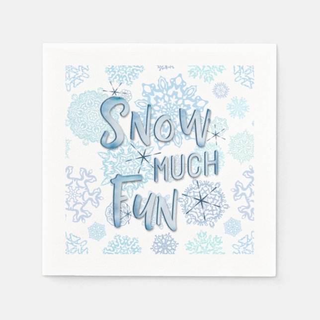 Whimsischer Wasserfarbenschneeflocken SCHNEE VIEL  Serviette (Vorderseite)