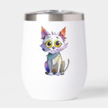 Whimsischer Wasserfarbkatze