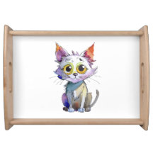 Whimsischer Wasserfarbkatze