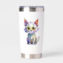 Whimsischer Wasserfarbkatze