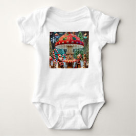Whimsischer Weihnachts Mushroom Baby Jersey Bodysu Strampler