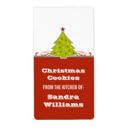 Whimsischer Weihnachtsbaum Baking Labels