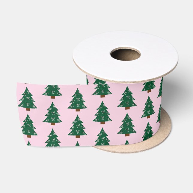 Whimsischer Weihnachtsbaum in rosa Ribbons Satinband (Spule)