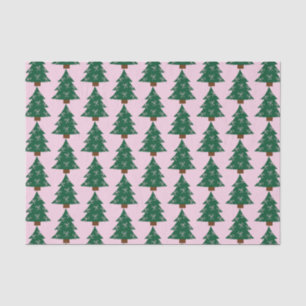 Whimsischer Weihnachtsbaum in rosa Ribbons Seidenpapier