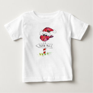 Whimsischer Weihnachtsbird Baby T-shirt