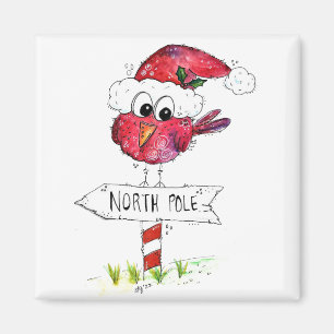 Whimsischer Weihnachtsbird Magnet