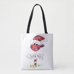 Whimsischer Weihnachtsbird Tasche