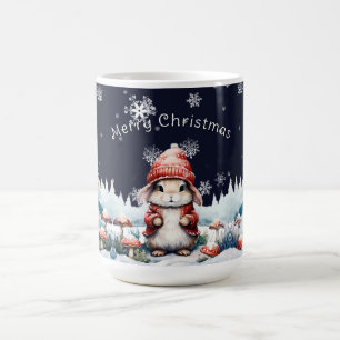 Whimsischer Weihnachtsbunny Kaffeetasse