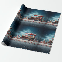 Whimsischer Weihnachtscreme Cart 3 Geschenkpapier