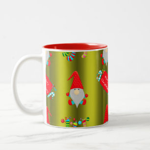 Whimsischer Weihnachtselfen Niedlich grün Zweifarbige Tasse