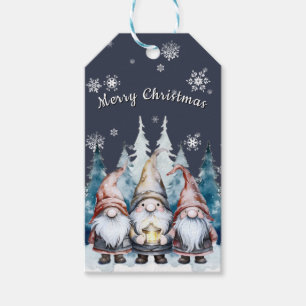Whimsischer Weihnachtsgenom   Blau Geschenkanhänger