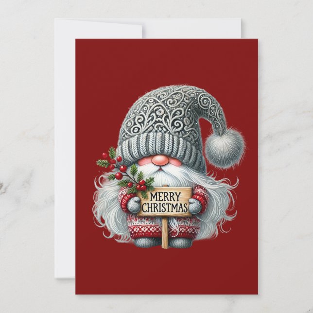 🎅 Whimsischer Weihnachtsgnome Feiertagskarte (Vorderseite)