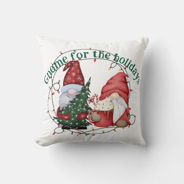 Whimsischer Weihnachtsgnomen Skandinavischer Feier Kissen (Vorderseite)