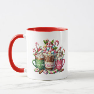 Whimsischer Weihnachtskalk Tasse mit Marshmallo