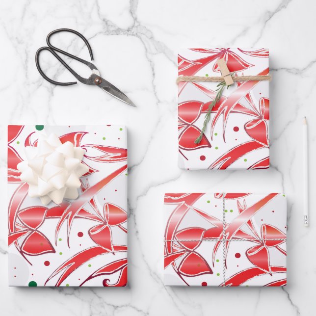 Whimsischer Weihnachtskalk Zuckerrohrmuster Geschenkpapier Set (Vorderseite)