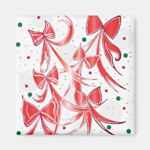 Whimsischer Weihnachtskalk Zuckerrohrmuster Magnet