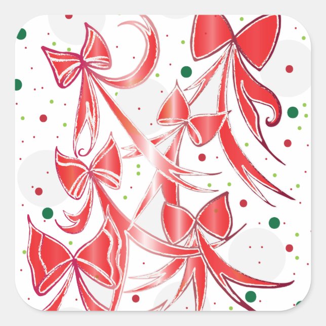 Whimsischer Weihnachtskalk Zuckerrohrmuster Quadratischer Aufkleber (Vorderseite)