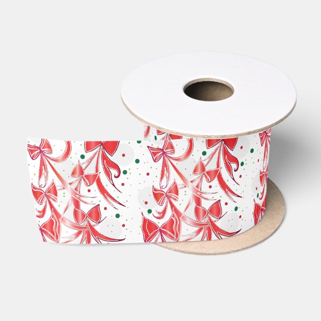 Whimsischer Weihnachtskalk Zuckerrohrmuster Satinband (Spule)