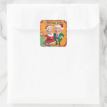 Whimsischer Weihnachtskarikatur Design mit Geschen