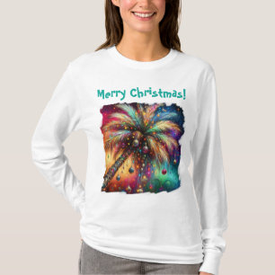 Whimsischer Weihnachtspalme Tree Tropical Beach T-Shirt