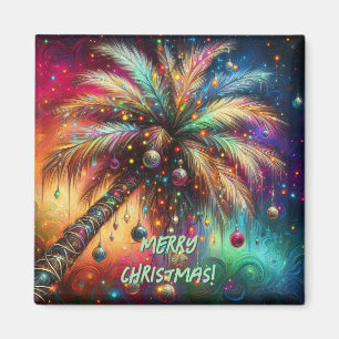 Whimsischer Weihnachtspalme Tree Tropical Beach Vi Magnet