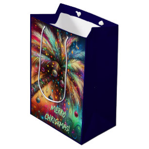 Whimsischer Weihnachtspalme Tree Tropical Beach Vi Mittlere Geschenktüte