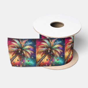 Whimsischer Weihnachtspalme Tree Tropical Beach Vi Satinband