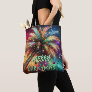 Whimsischer Weihnachtspalme Tree Tropical Beach Vi Tasche