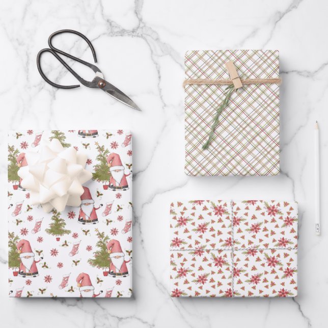 Whimsischer Weihnachtsurlaub Geschenkpapier Set (Vorderseite)