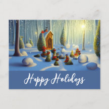 Whimsischer Weihnachtswald Szene