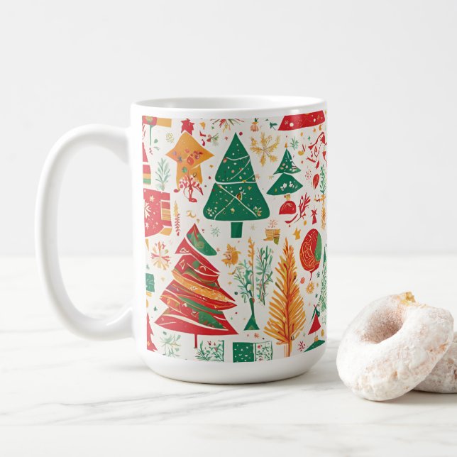 Whimsischer Weihnachtswald-Tasse Kaffeetasse (Mit Donut)