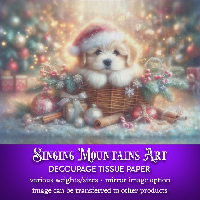 Whimsischer Welpe in Weihnachten Weihnachtsfeierta Seidenpapier (Von Creator hochgeladen)