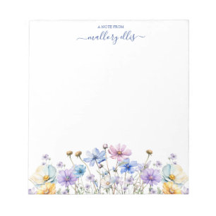 Whimsischer Wildblume Notizblock