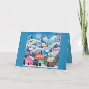 Whimsischer Winter Landschaft Feiertagskarte