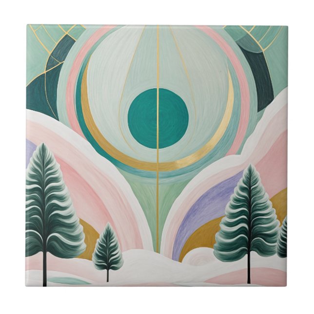 Whimsischer Wintertraum Fliese (Vorderseite)