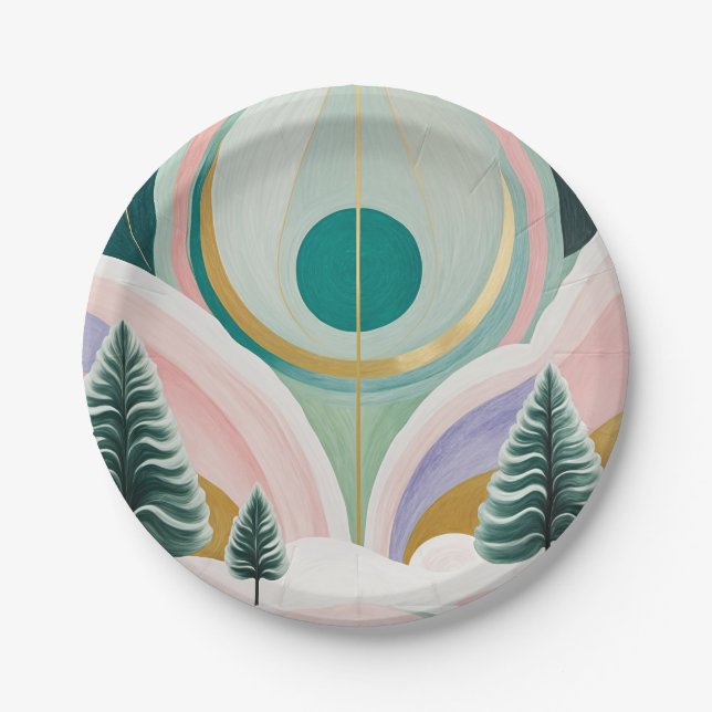 Whimsischer Wintertraum Pappteller (Vorderseite)