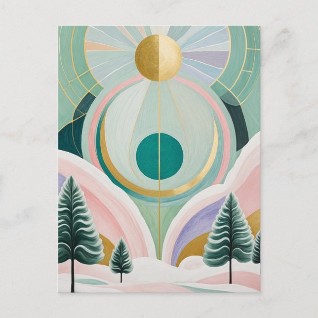 Whimsischer Wintertraum Postkarte (Vorderseite)