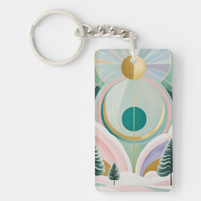 Whimsischer Wintertraum Schlüsselanhänger (Vorderseite)